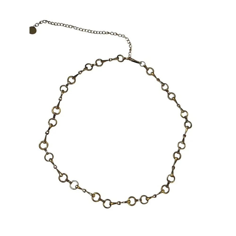 Chunky Horsebit Gold Chain Belt Equestrian vintage womens statement belt